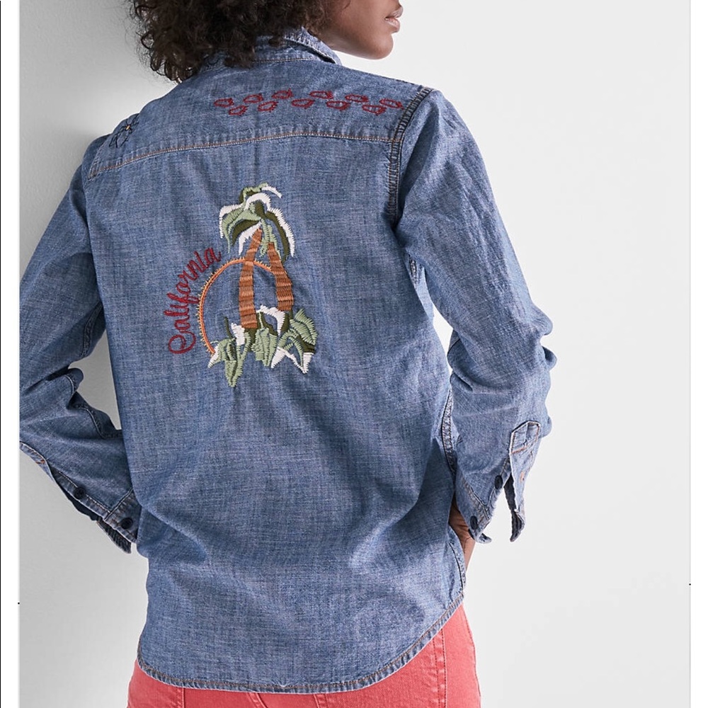 Lucky brand | Denim western shirt with Embroidery